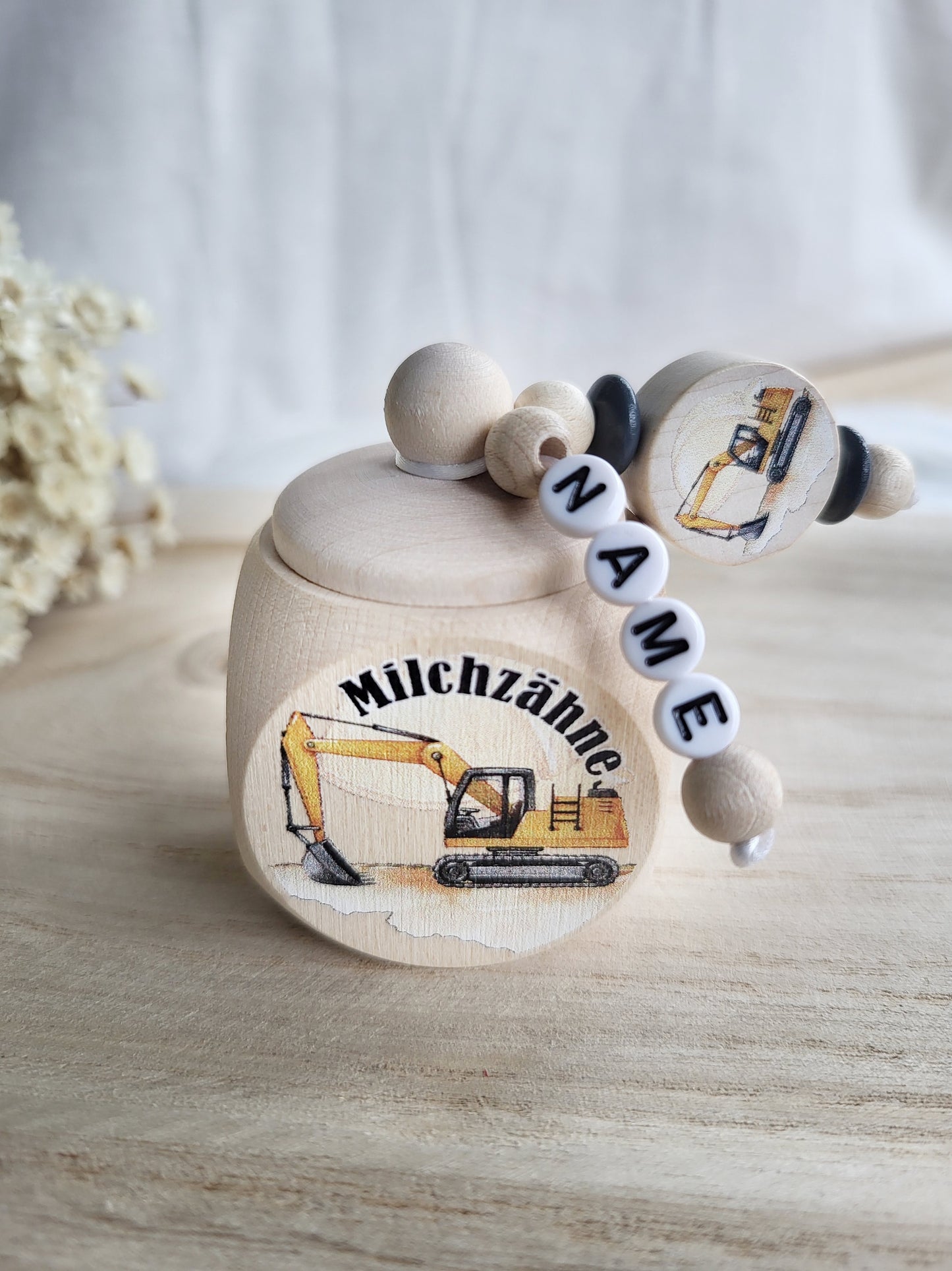 Milchzahndose Kettenbagger Personalisiert