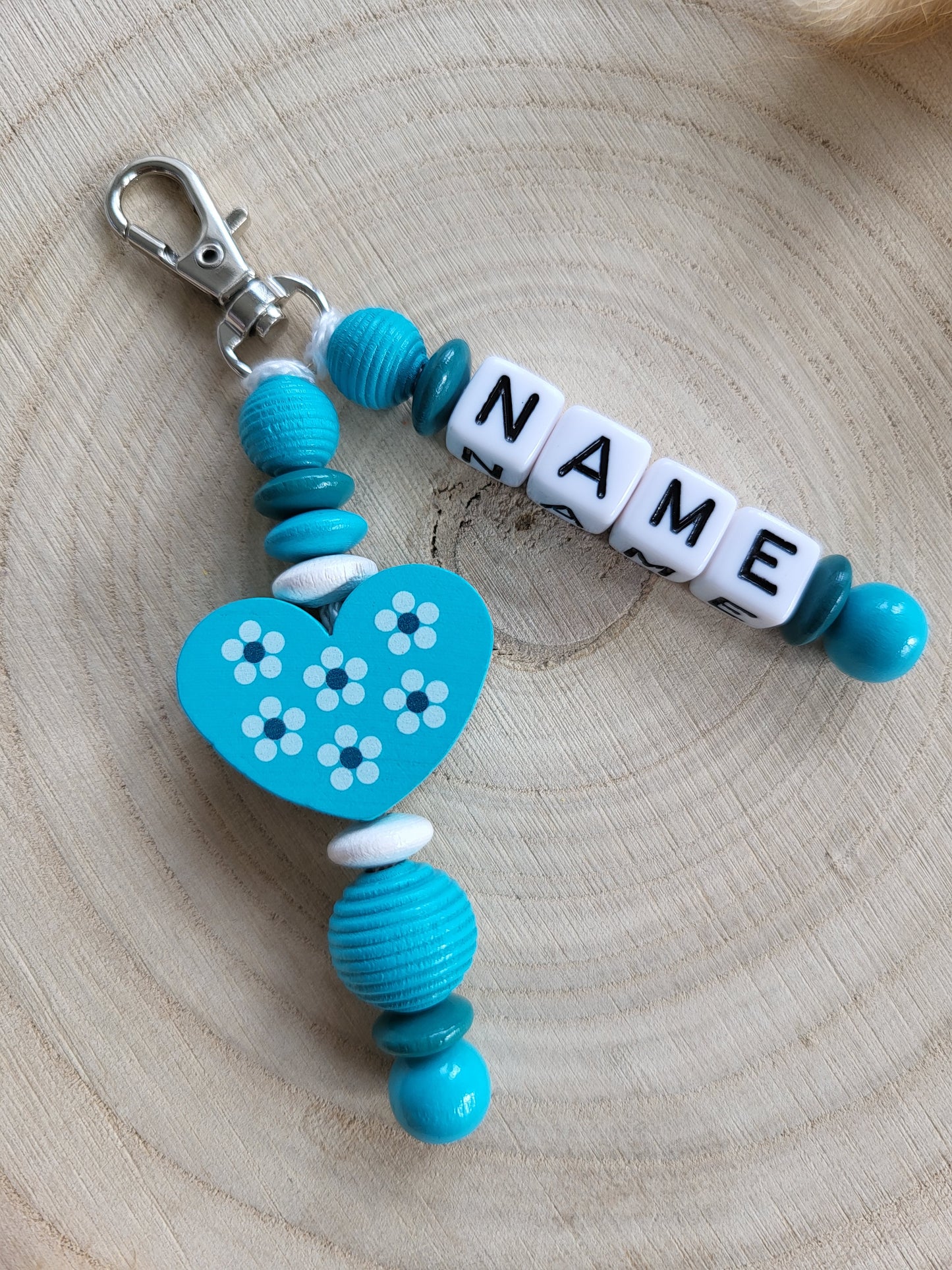 Anhänger Herz mit Blümchen Personalisiert