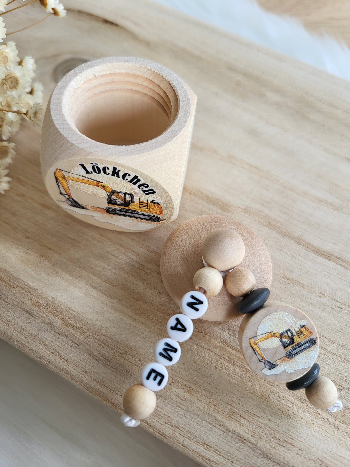 Löckchendose Kettenbagger Personalisiert