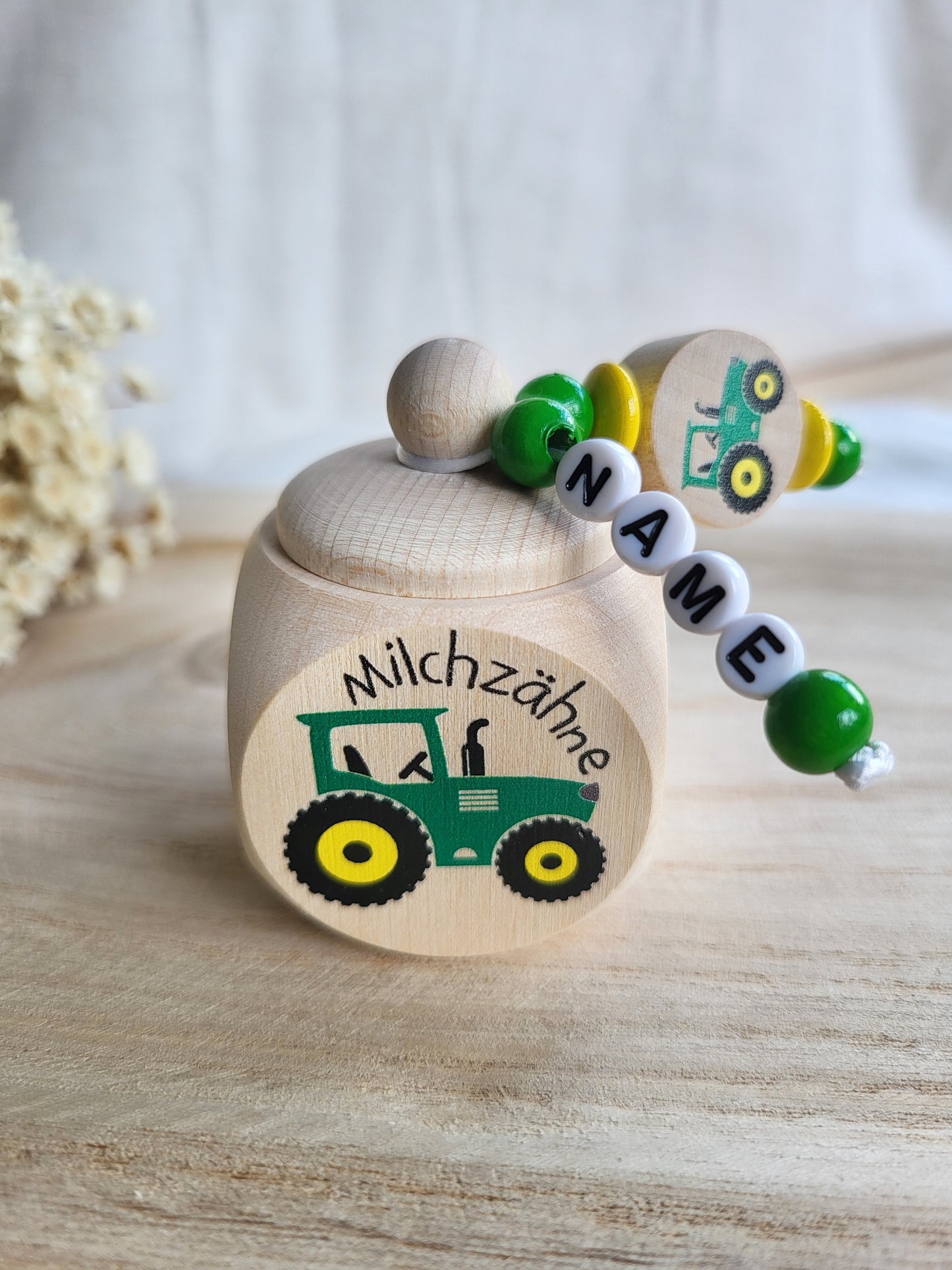 Milchzahndose Traktor Personalisiert