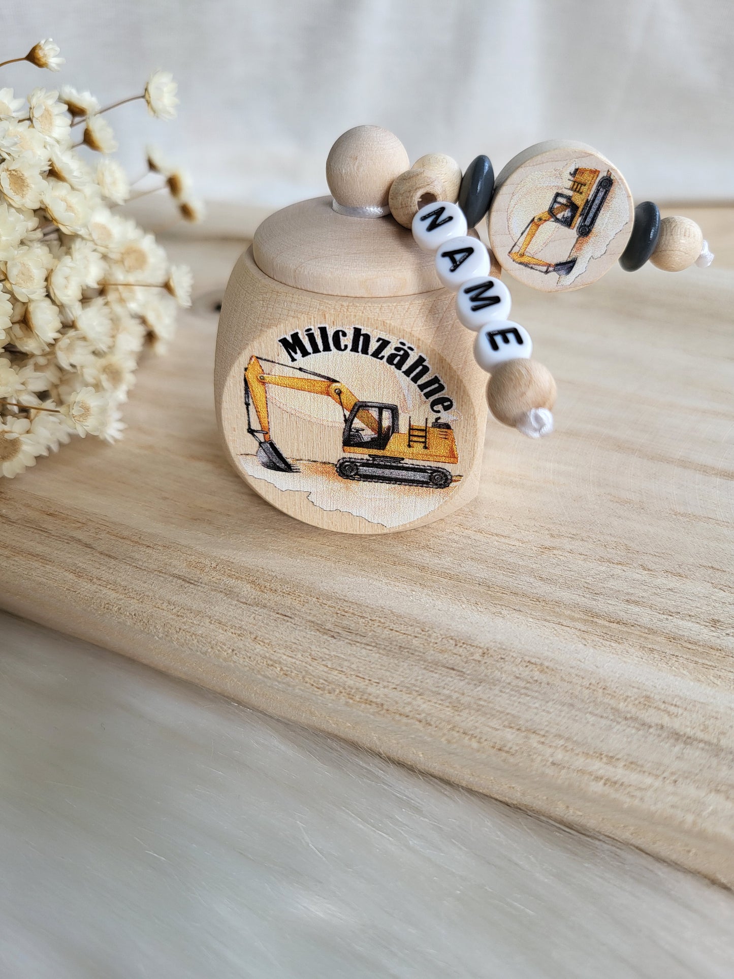 Milchzahndose Kettenbagger Personalisiert