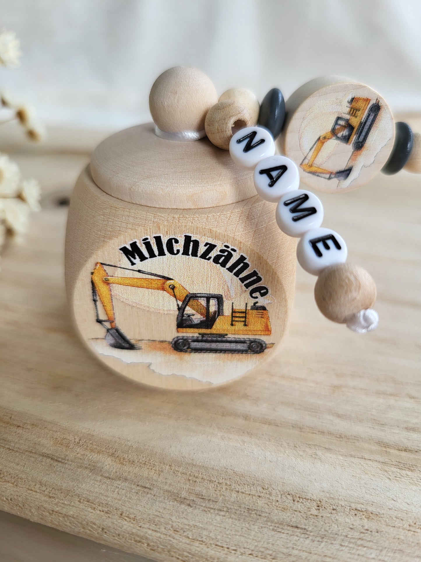 Milchzahndose Kettenbagger Personalisiert