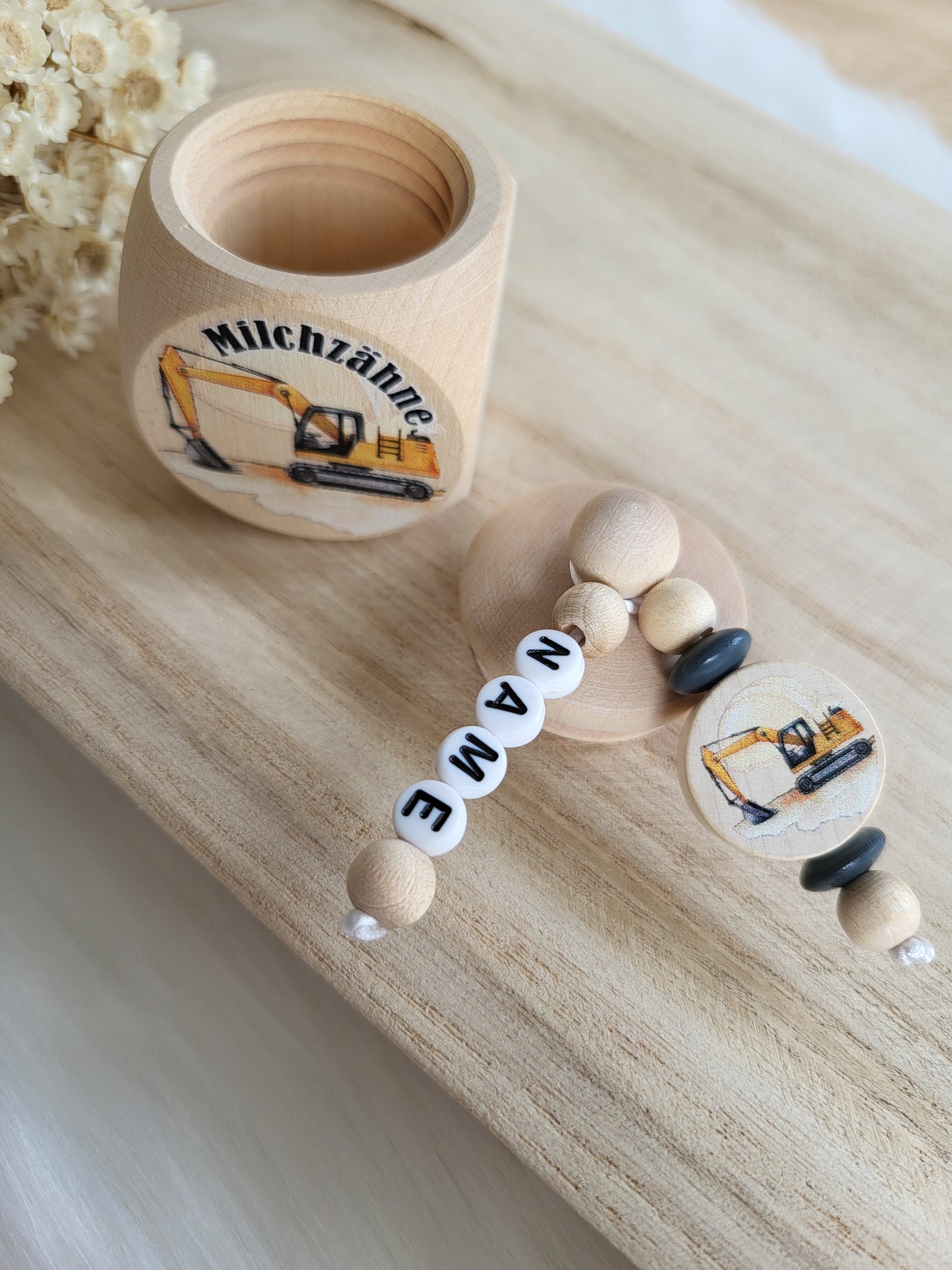 Milchzahndose Kettenbagger Personalisiert