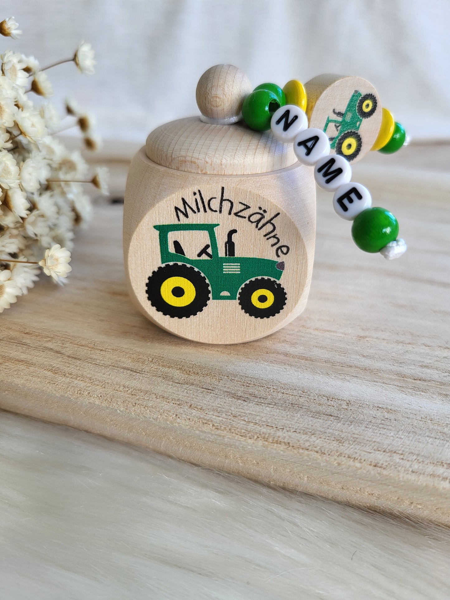 Milchzahndose Traktor Personalisiert
