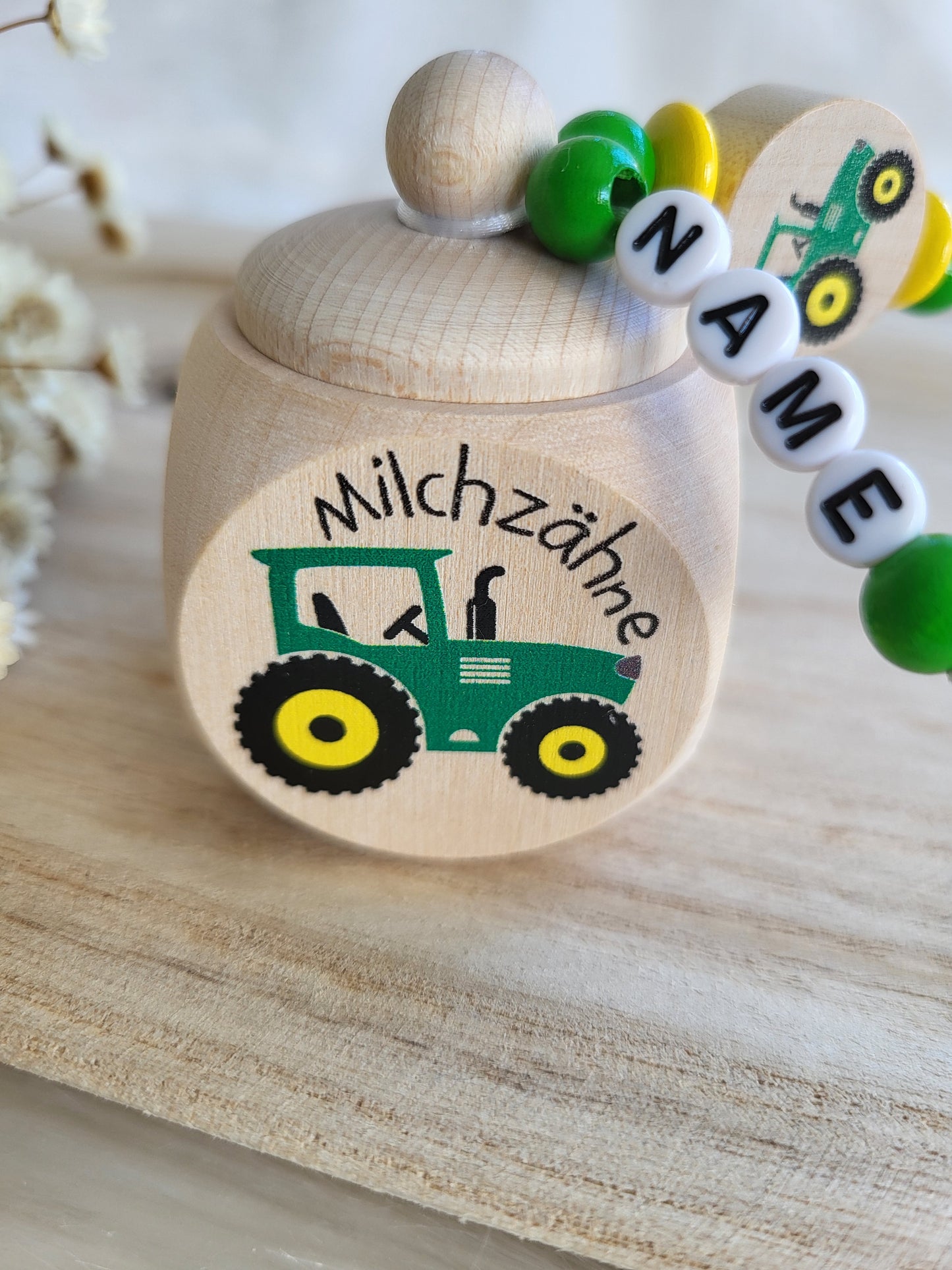 Milchzahndose Traktor Personalisiert