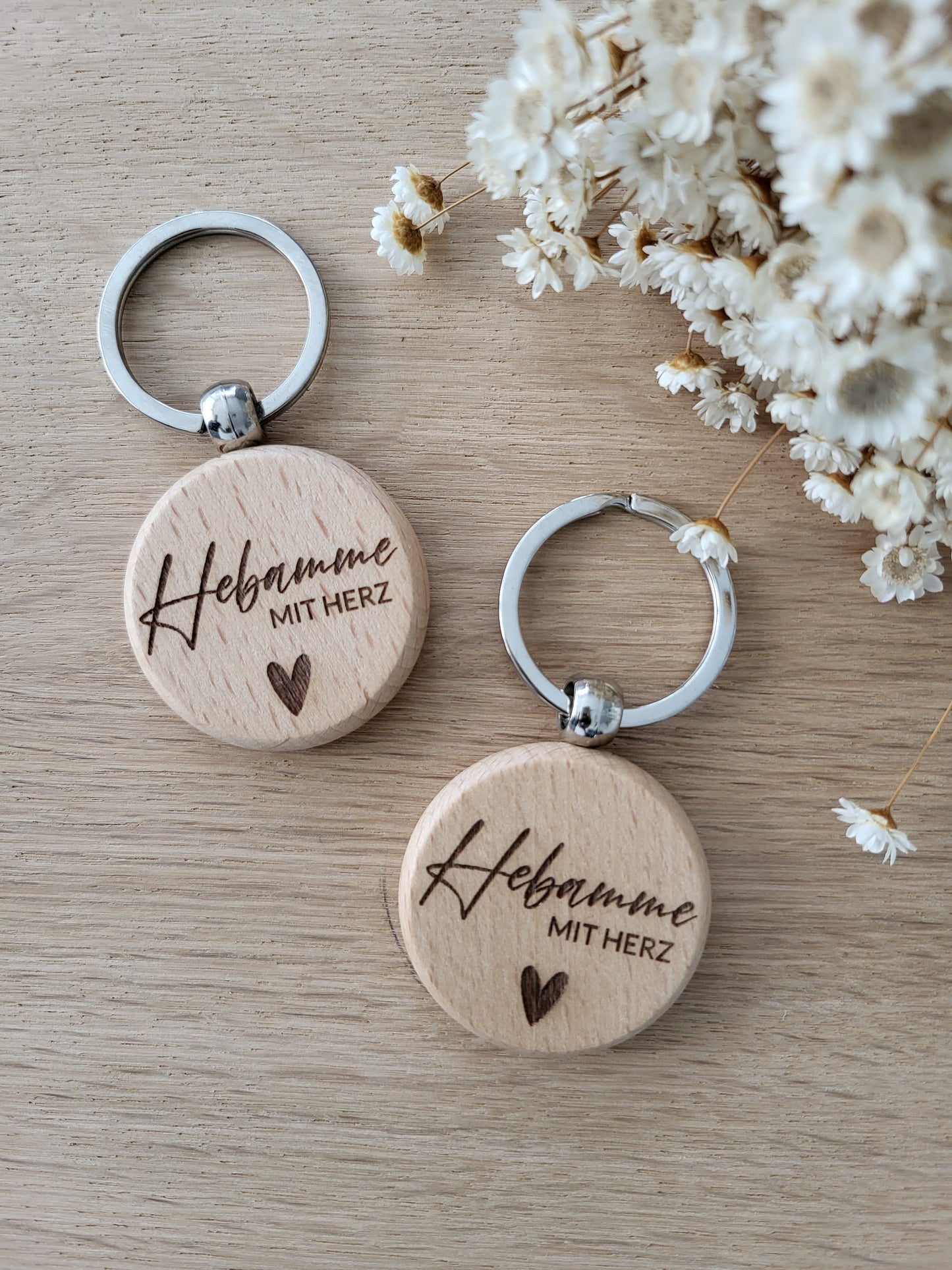 Schlüsselanhänger Hebamme mit Herz
