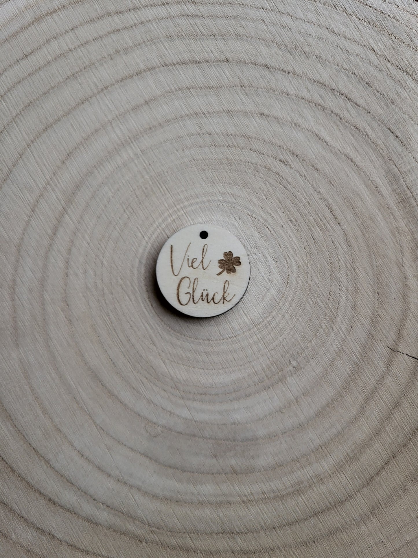 Geschenkanhänger Spruch - viel Glück kleeblatt