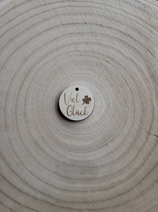 Geschenkanhänger Spruch - viel Glück kleeblatt