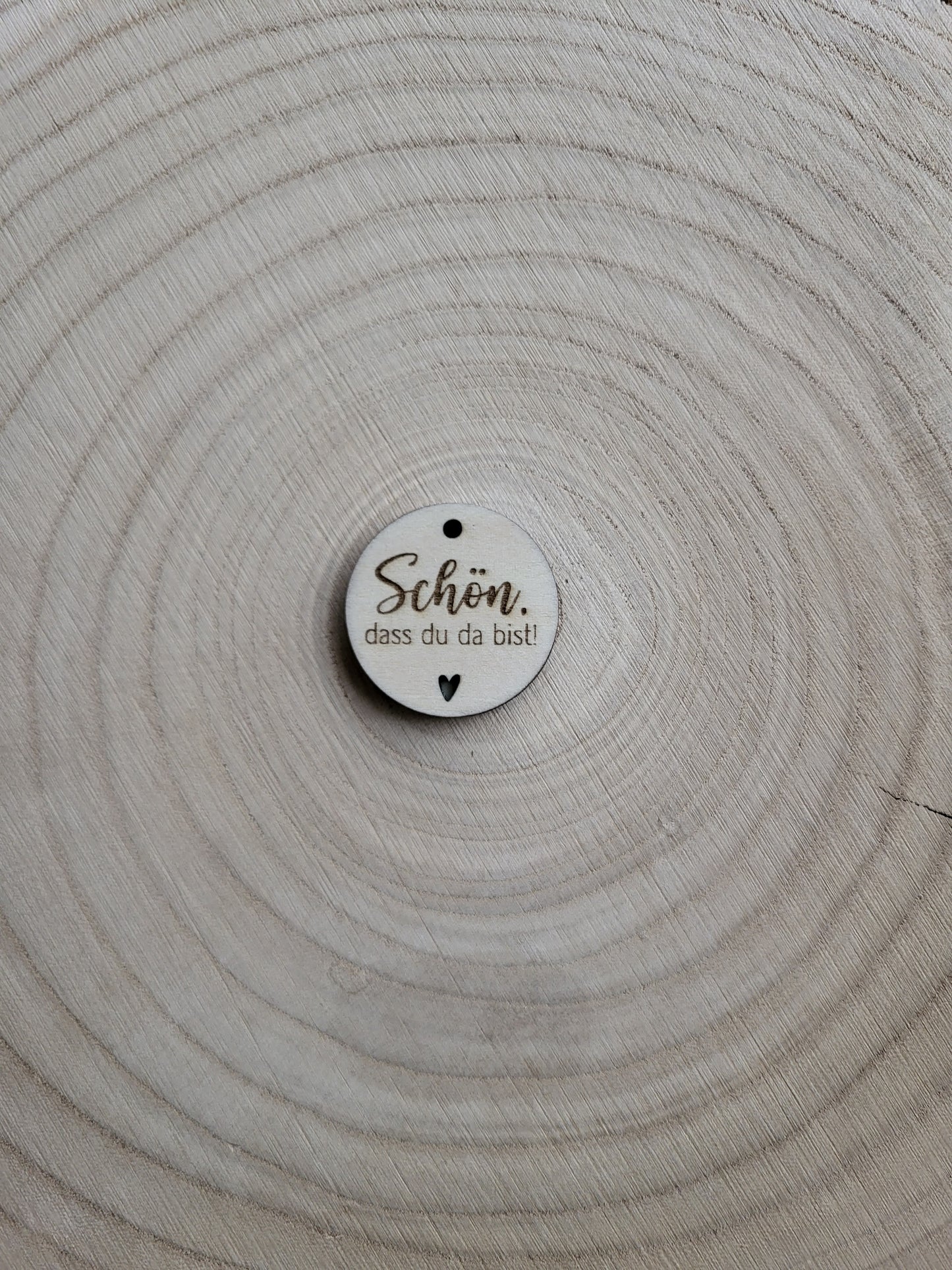 Geschenkanhänger Spruch - Schön dass du da bist - Herz