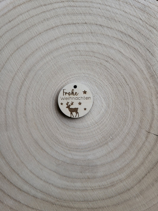 Geschenkanhänger Weihnachten - Frohe Weihnachten Rentier