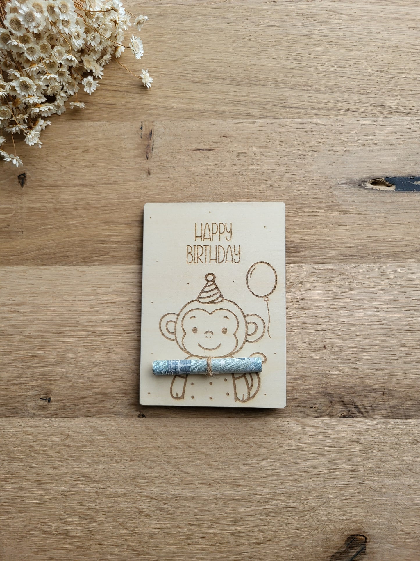 Geldgeschenkkarte Affe