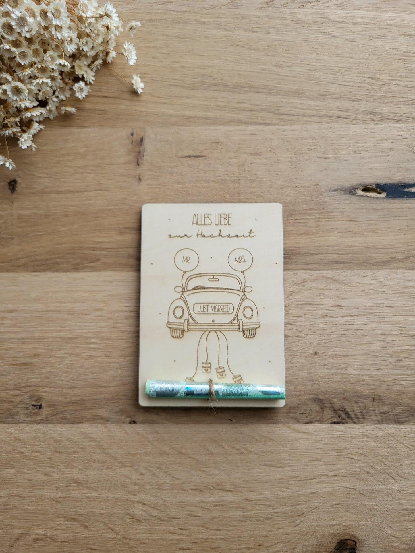 Geldgeschenkkarte Hochzeit - Auto - Alles Liebe
