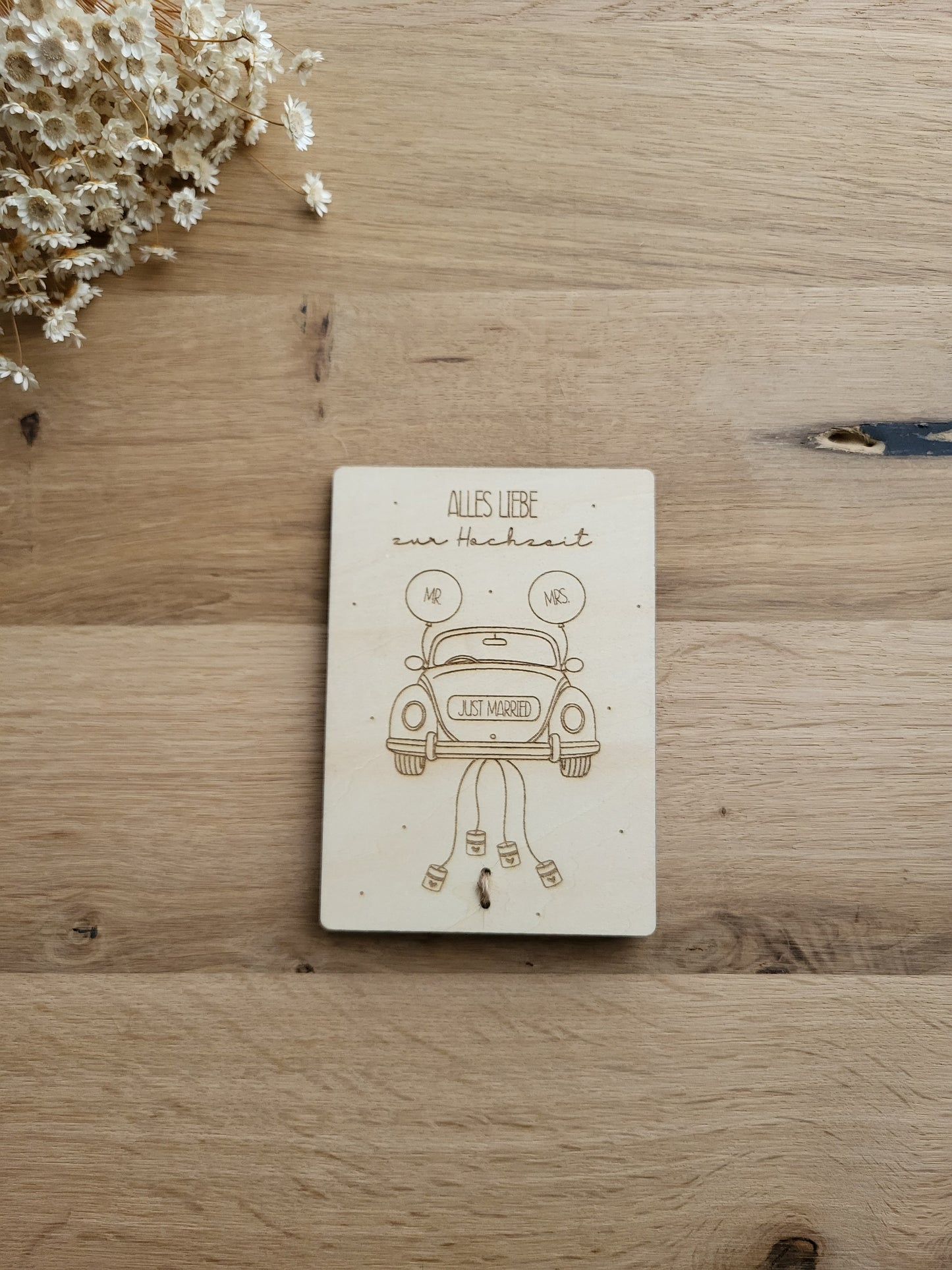 Geldgeschenkkarte Hochzeit - Auto - Alles Liebe