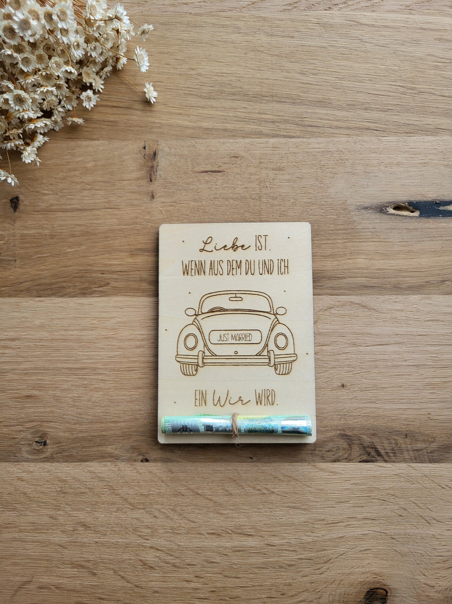 Geldgeschenkkarte Hochzeit - Auto - Liebe ist