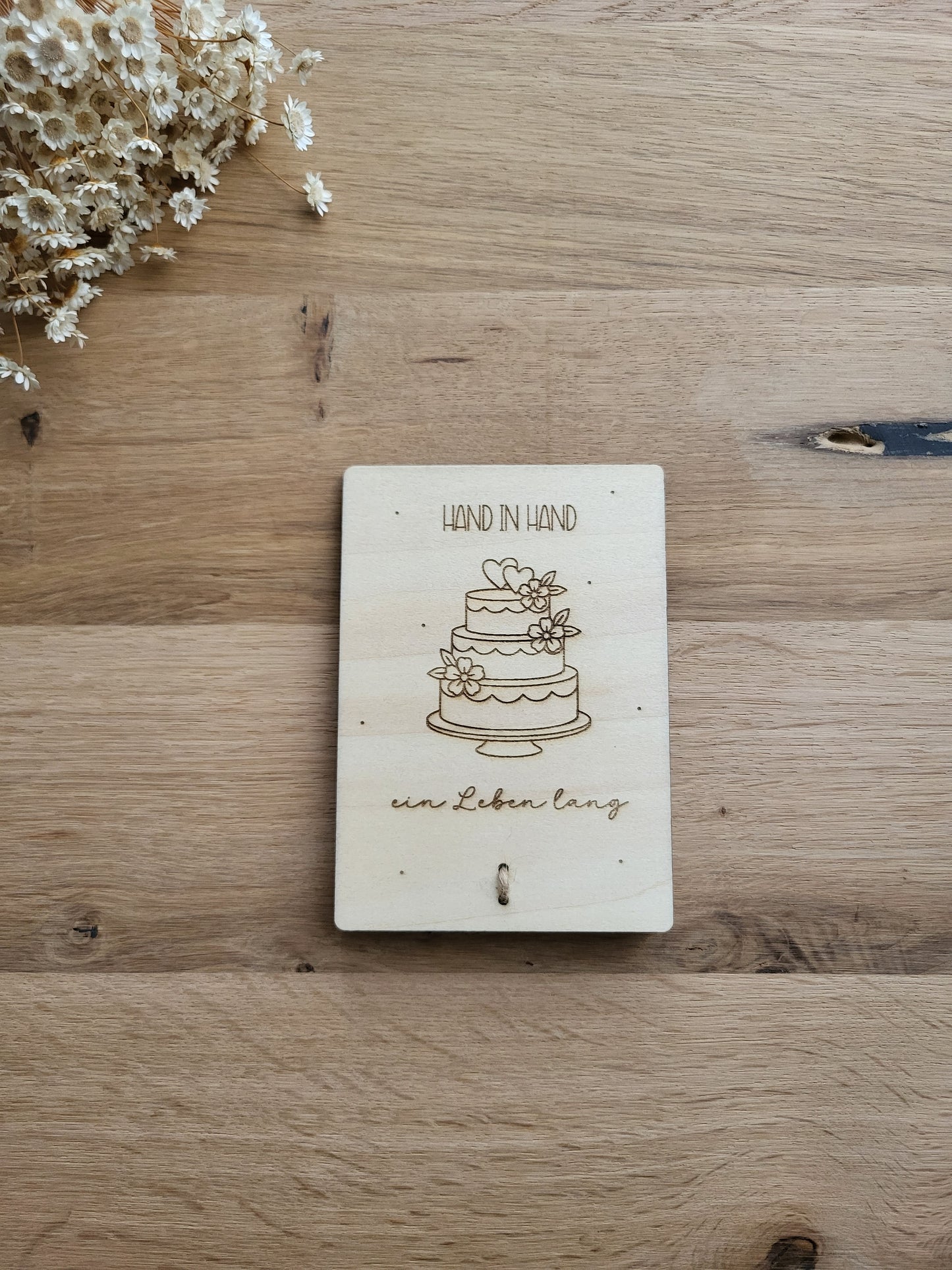 Geldgeschenkkarte Hochzeit - Torte - Hand in Hand