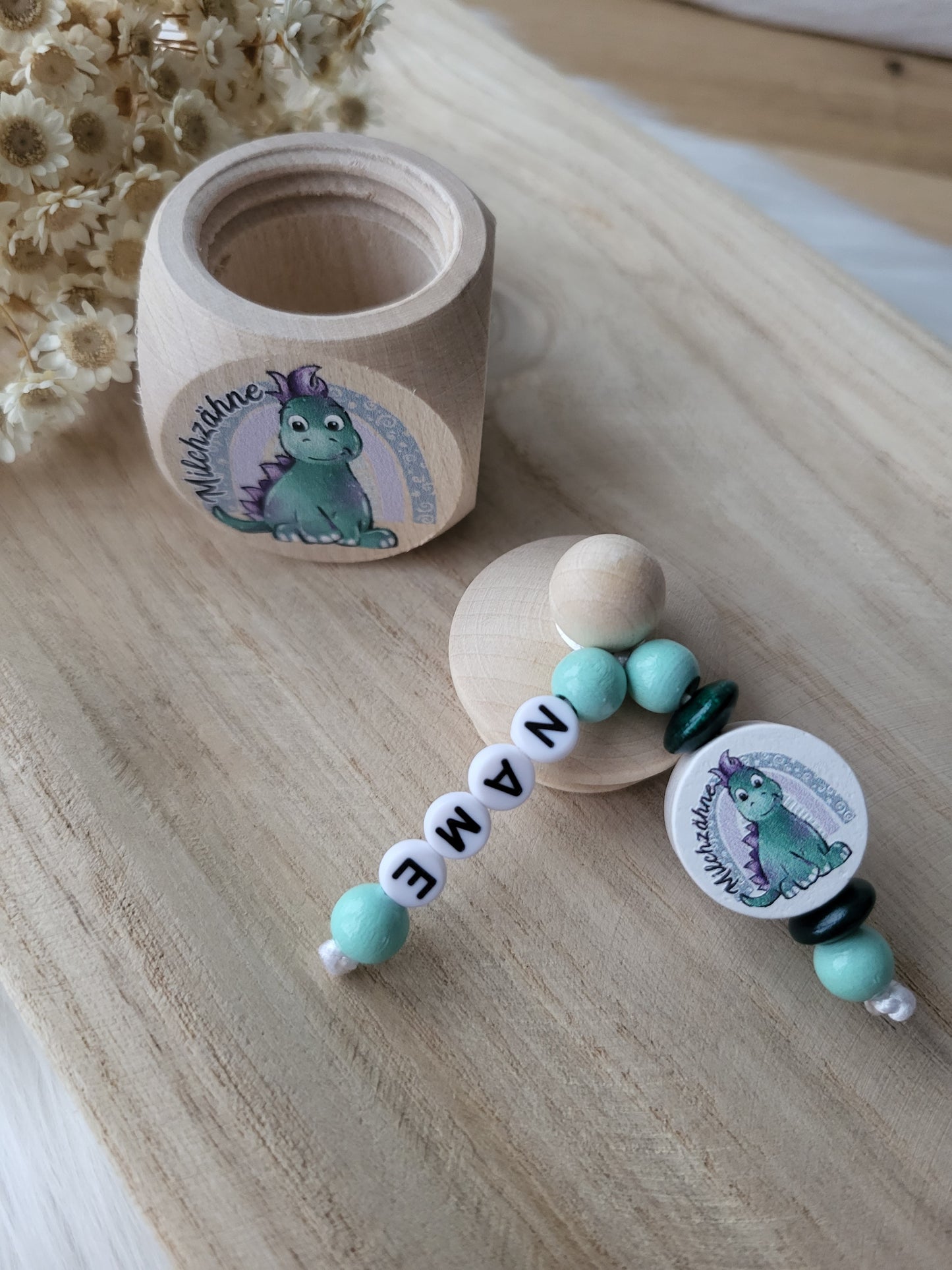 Milchzahndose Dino Personalisiert