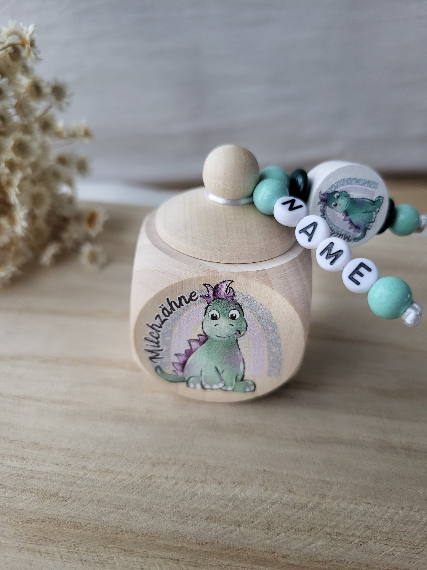 Milchzahndose Dino Personalisiert