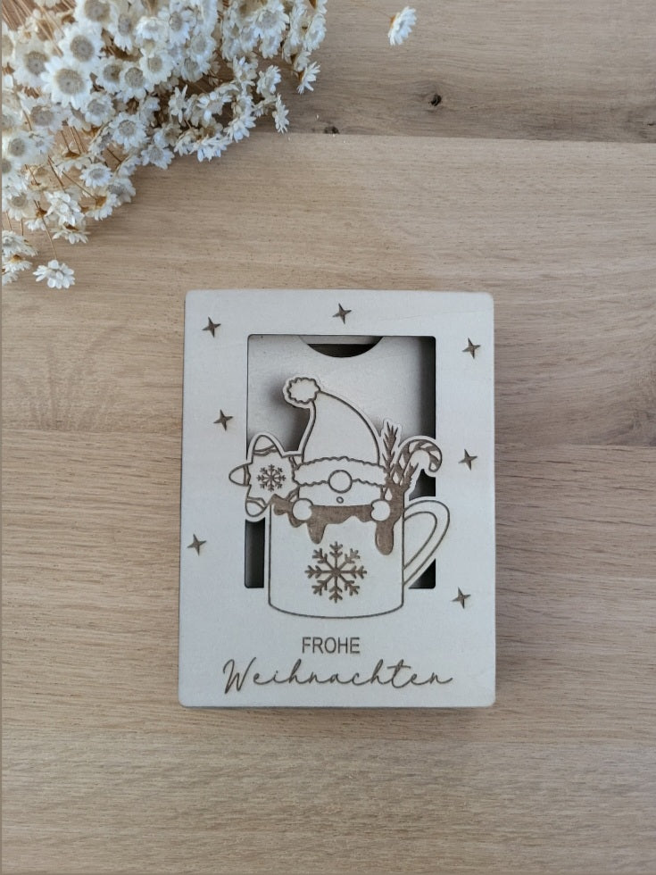 Geldgeschenk Weihnachten - Wichtel - Frohe Weihnachten