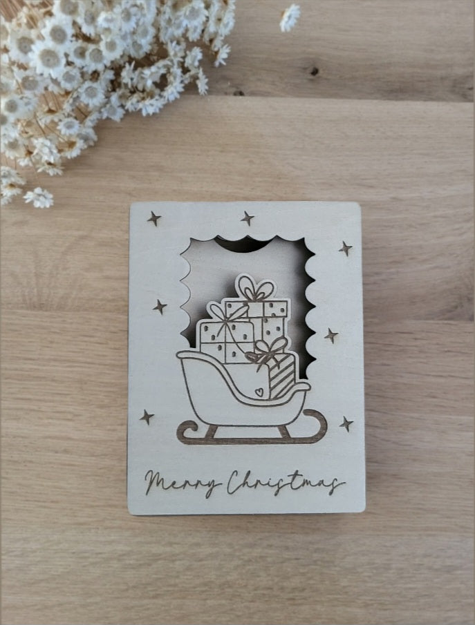 Geldgeschenk Weihnachten - Merry Christmas Schlitten