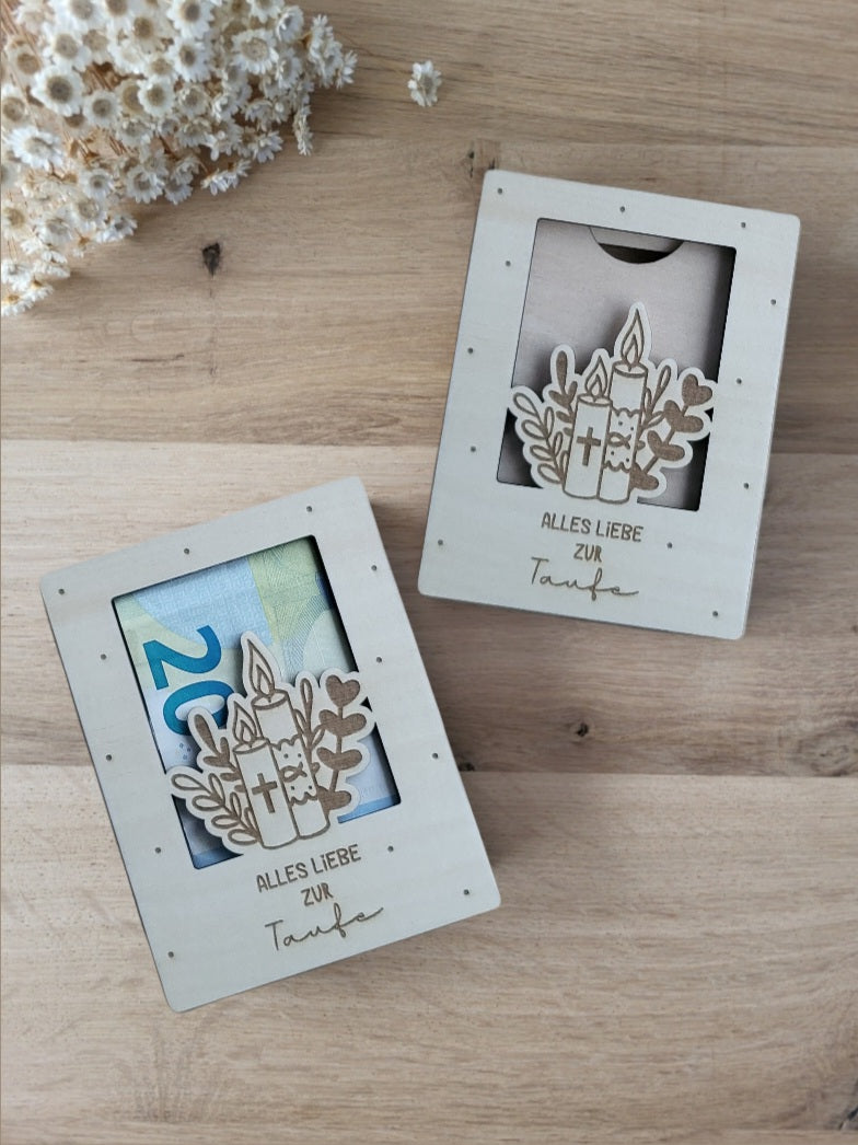 Geldgeschenk Kerze - Taufe